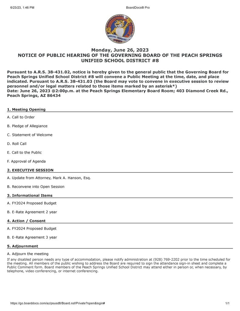 Live Feed Peach Springs Unified School District 8